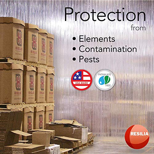 RESILIA Vinyl Replacement Strip Curtain for Walk in Freezers, Coolers, & Warehouse Doors - Industrial Grade Thermal Insulating Plastic Curtains, 8” x 150’ PVC Roll, Clear