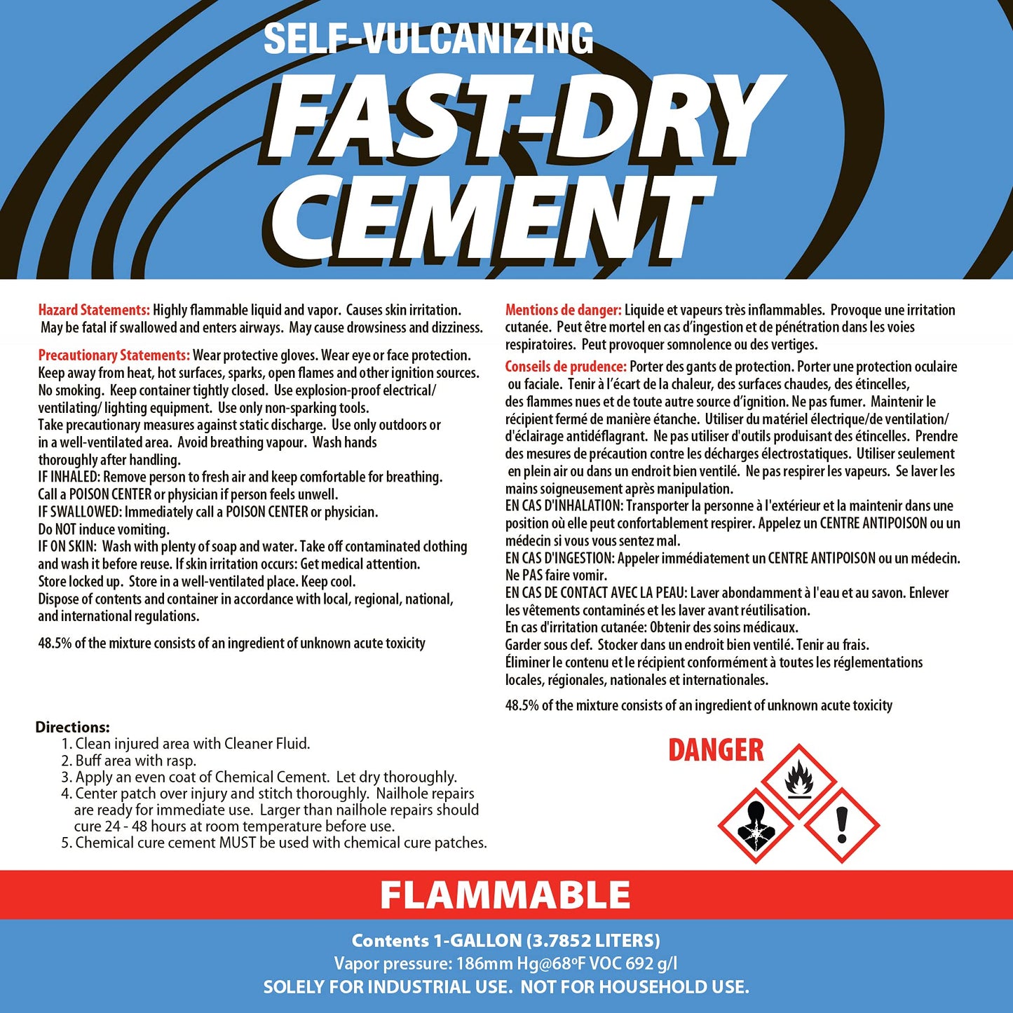 Patch Rubber Company 16452 Fast-Dry Self-Vulcanizing Cement, for Dual or Heat Cure Patches, Patch Plugs, Plug Stems, Bow Tie Inserts, Repair Inserts, Balance Pads on Radial or Bias Tires (1 Gallon)